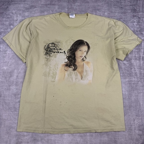 guildan Other - Sarah Evans Shirt Mens Large Yellow 2008 The Greatest Cities Tour Music Band